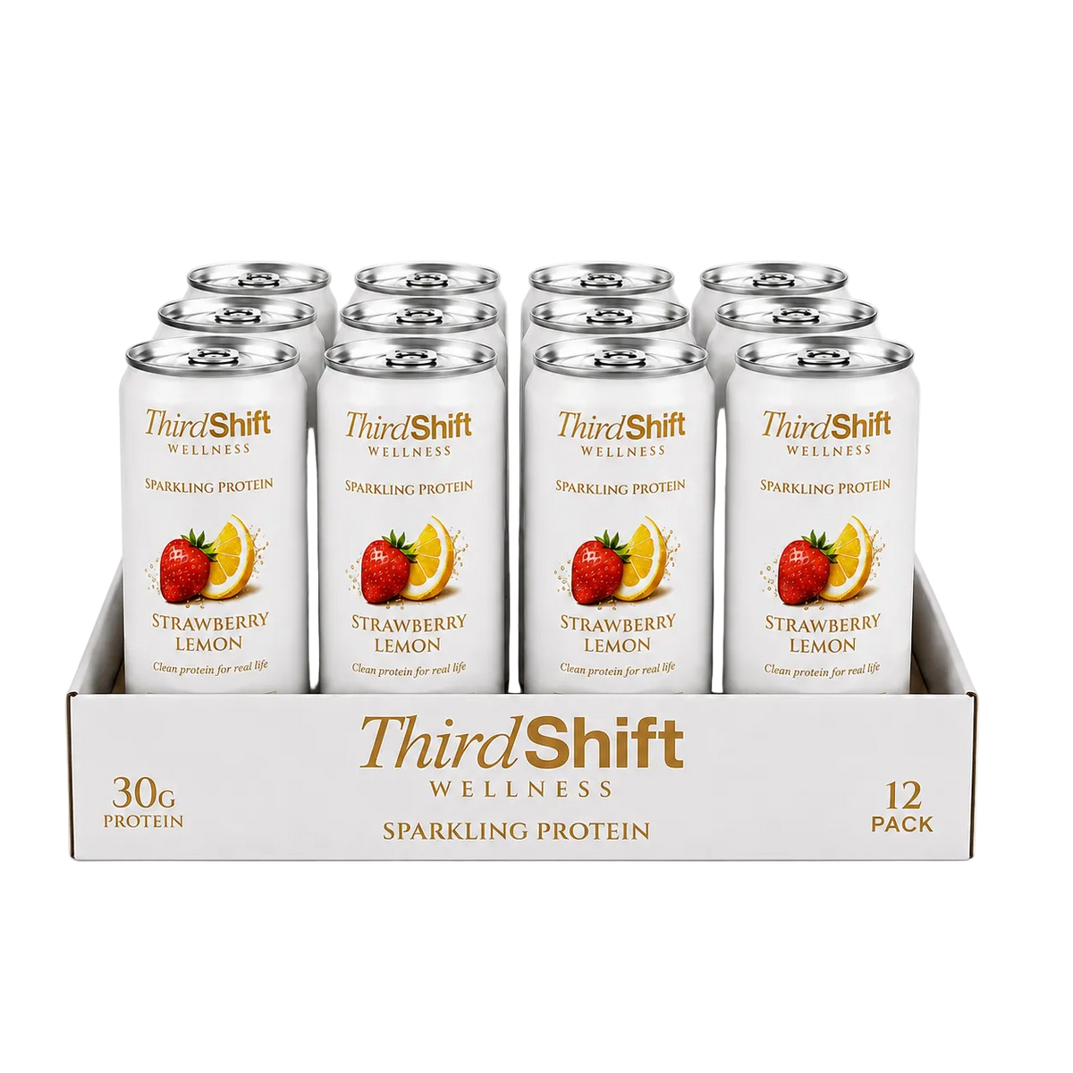 12 Pack Strawberry Lemon Sparkling Protein 30G